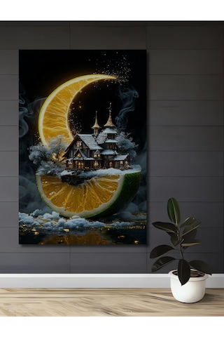 Büyülü Limon Ayı Ev Dekoratif Ahşap Tablo Uynkfrk68571