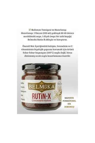Belmoka Rutin-x Kolojen Magnezyum Bromelain İnülin ve C Vitamini Katkılı Hindiba Kahvesi 120 G