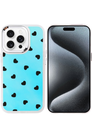 Zore Apple iPhone Uyumlu 15 Pro Max Kılıf Airbag Tasarımlı Sys Hadra Kapak - Kalp Kalp