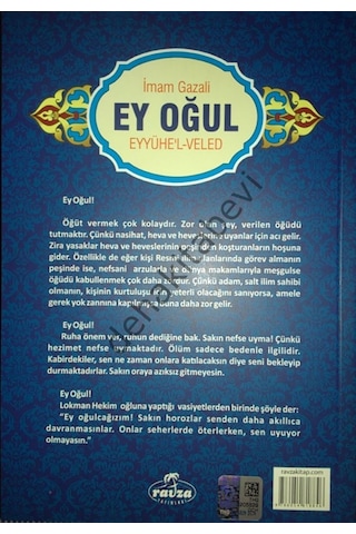 Imam Gazali Ey Oğul Eyyühel Veled