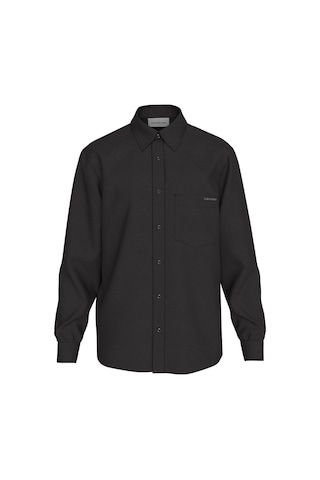 Calvin Klein Erkek Ls Sld Günlük Keten Siyah Klasik Gömlek-13670 Siyah