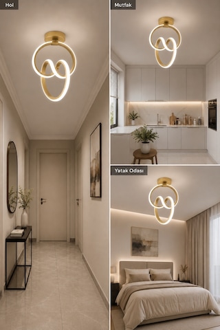 AvizeGO Evora Led Plafonyer Avize Beyaz Işık Eskitme