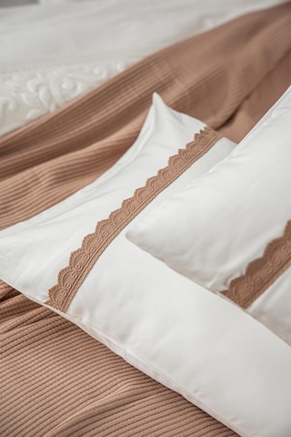 Ecocotton Alessa Terra %100 Organik Pamuk Jakarlı Pike Takımı 240 260 Cm Terrecota