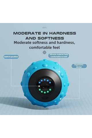 Dashanshop Siyah 5 Hız Ayarlı Titreşimli Masaj Topu Usb Şarjlı Yoga Fitness Masaj Aleti Siyah