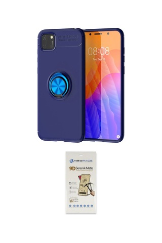 Cep Huawei Uyumlu Y5p Kılıf Yankı Form Prime İkili Koruma Seti Najmaddin Kırmızı
