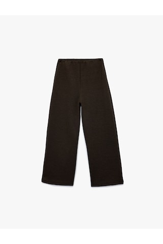 Koton Viskon Karışımlı Basic Geniş Paça Pantolon Kahverengi 6wkg40199ak Kahve