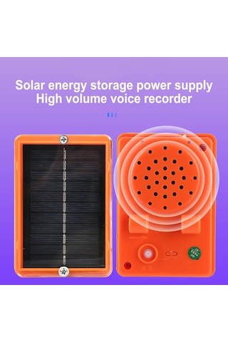 B0ccm Beyaz Solar Ses Işığı Kuş Kovucu 360 Dönen Solar Kuş