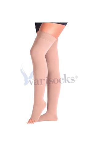 Orta Basınç Ccl 2 Diz Üstü Burnu Açık Varis Çorabı Diz Üstü Çorap