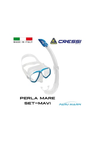 Parumarin Cressi Perla Mare Maske Ve Şnorkel Set Mavi