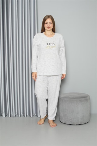 Akbeniz Welsoft Polar Kadın Büyük Beden Pijama Takımı 808050 - 3xl Ekru