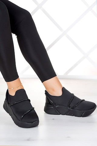 Erkan Saçmacı Barbara Siyah Streç Siyah Taşlı Sneaker Siyah
