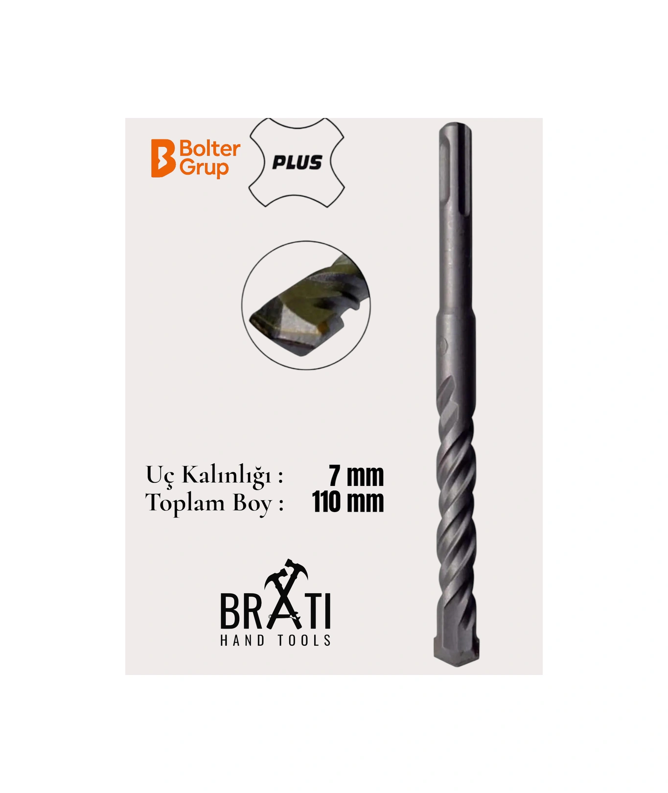 7x110 Sds Plus 2 Kanallı Beton Ve Duvar Delme Matkap Ucu