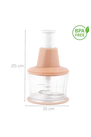 Porsima 232-1 Basmalı Pratik El Rondosu 3 Bıçaklı Blender Doğrayıcı 1000ml Pembe Pembe