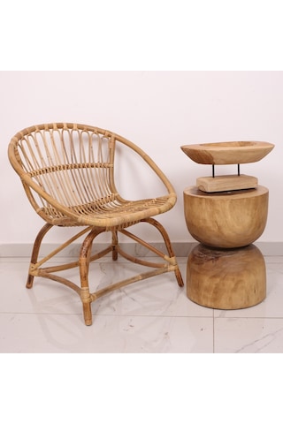 Carvıng - Teak Ağacından Oyma Masa Üstü Dekor 40x18 Cm