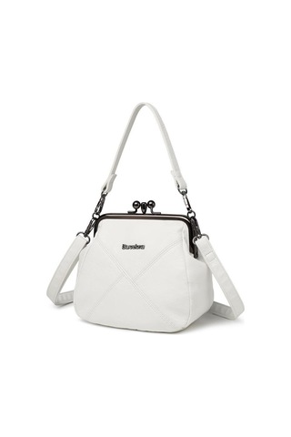 Smart Bags Yıkama Deri Burslu Kadın Omuz Çantası 21-k Barcelona 1848-7 Beyaz