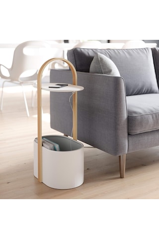 Umbra Depolama Ve Kablo Yönetimli Bellwood Yan Sehpa, Beyaz 9.5" X 13.7" X 27" Sku: Smg8690010218636 Açık Ceviz