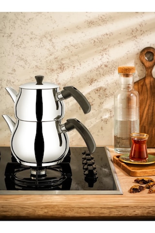 Yunusoğlu Home Antonio Midi Boy Siyah Çaydanlık Takımı