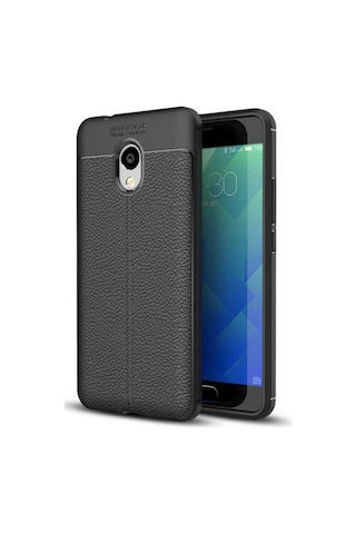 Meizu M5S Kılıf Deri Görünümlü Renk Atmayan Dayanaklı Silikon Kapak Niss