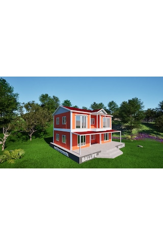 Ballife Prefabrik 169 M2 Standart Dubleks Prefabrik Konut
