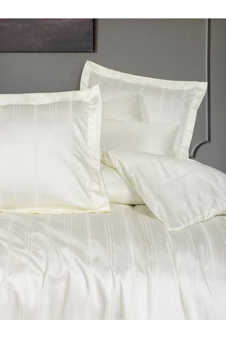 Cotton Box 1901-cb Smart Bambu Ck Saten Nevresım Takımı Strıpe Ekru Ekru