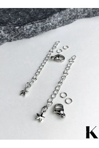 Klipsa Jewelry Zincirli Takı Karabinası, 3 Adet Paslanmaz Çelik 241588540