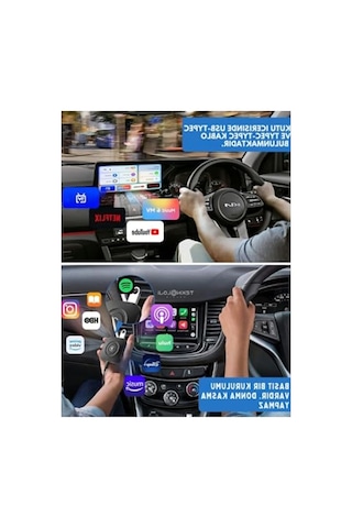 Kablosuz Carplay Ve Android Auto Adaptörü, 2gb Ram Ve 32gb Rom Kapasitesi