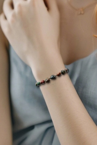 Kan Taşı Bileklik Makrome Ayarlı 675-6 Çok Renkli