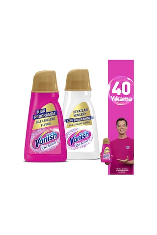 Vanish Oxi Action Deterjan ve Leke Çıkarıcı Sıvı Renkliler 1 L + Beyaz 1 L
