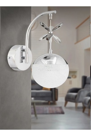 Şeker Toplu Kristal Taşlı Şık Led Aplik Elektrik İle Çalışmaktadır Gümüş