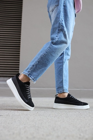 Knack Sneakers Ayakkabı 010 Siyah Süet Beyaz Taban 001