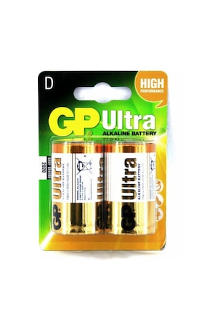 Gp Gp13Au-U2 Lr20/E95 Ultra Alkalin Büyük Boy D Pil 2'li