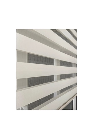 Ekru İthal Bambu Zebra Stor Perde Eteksiz 1. Kalite+alüminyum Kasa