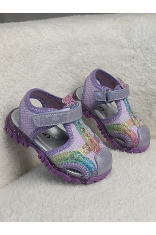 Muggo Slyvester Günlük Önü Kapalı Cırtlı Unisex Çocuk Sandalet Lila