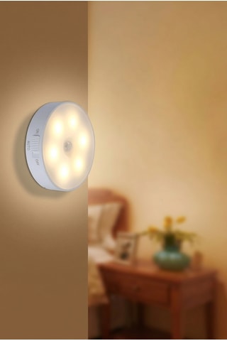 Pilli Sensörlü Led Gece Lambası Kablosuz Mıknatıslı Merdiven Dolap İçi Aydınlatma Lambası 00106 Beyaz