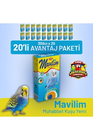 Mavilim Muhabbet Kuşu Yemi - 20 Adet 300 G
