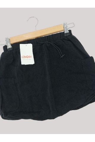 Kız Çocuk Tencel Kumaş Balon Etek-13671 Siyah