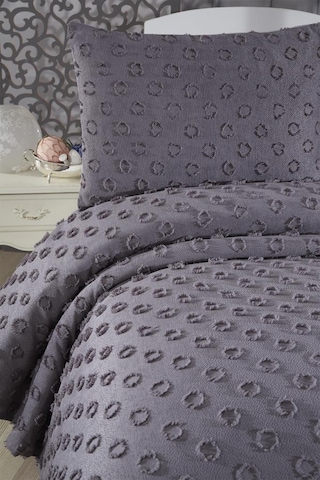 Çeyiz Diyarı Konik 2 Parça Tek Kişilik Pike Takımı Antrasit Antrasit