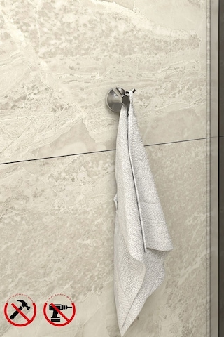 Alper Banyo İris Krom Eko Bornoz Askısı Havluluk İster Yapıştır İster Montajla Krom