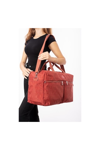 Seyehat Spor Çantası Kabin Boy Valiz 45 35 Cm Omuz Ve Çapraz Askılı Hafif Klinkır Çanta Su İtici Kiremit