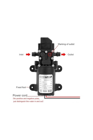 Artfulabode Yüksek Ve Tekne Su Spiral Pompası Karavan İçin Yüksek Çıkışlı Basınçlı 70w 12v - Vf