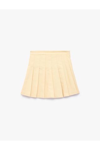 Koton Pamuklu Gabardin Kumaş Basic Pileli Etek Taş 7wkg70012aw