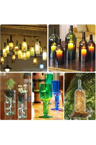 Cam Şişe Kesici Ayarlanabilir Dıy Şişe Kesme Aracı Şişeler Kesici Yaratıcı Abajur Mumluk Ekici Saksı