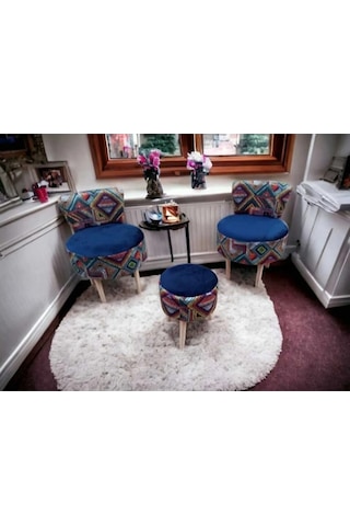 Çay Seti Ikili Koltuk Berjer Ve Puf Takımı Salon, Balkon, Ofis 3 Lü Takım 686230