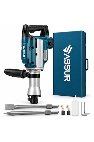 Assur Profesyonel Elektrikli Kırıcı Delici Yıkım Çekici Seti Çantalı