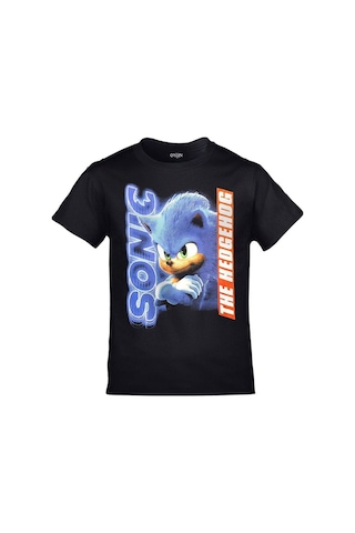Kalic Studio Sonic The Hedgehog Baskılı Siyah Çocuk Siyahorj504