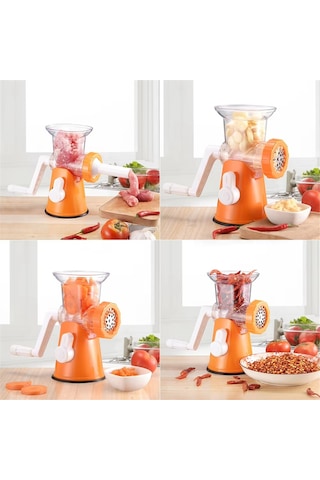 Manuel Et Kıyma Makinesi Paslanmaz Çelik, Et Kıyma Makinesi Turuncu