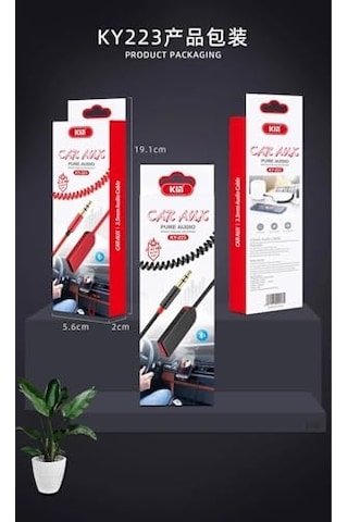 Ky 223 Car Aux Cable Spriral Kablolu Auxjack Usb Bluetooth Aux, Bluetooth Car Receiver Aux  Performansta Bir Numara Benzerlerine İki Kat Fazlasını Ödemenize Gerek Yok
