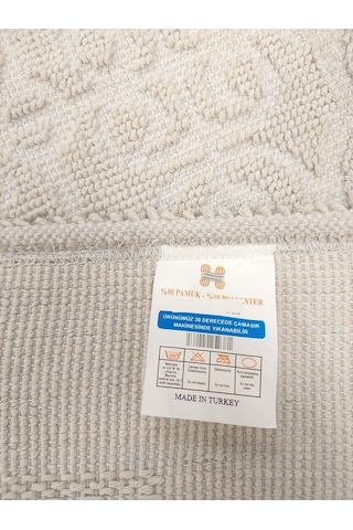 Pamuklu Bukle Lüks Kilim 80x125 -spiral Krem Krem