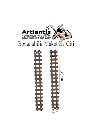 Boyanabilir Ahşap Maket Çit 4 Adet 30x4 Cm Dekoratif Minyatür Bahçe Çiti Proje Tasarım Okul Hobi