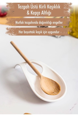 Northcity Akrilik Beyaz Tezgah Üstü Kirli Kaşıklık & Kepçe Altlığı